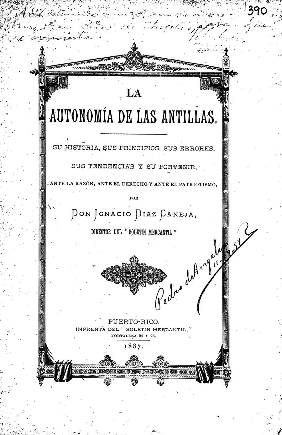 La Autonomía de las Antillas 1887
