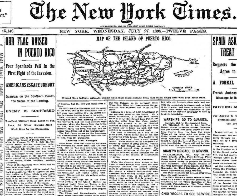 New York Times 27 julio 1898 Puerto Rico