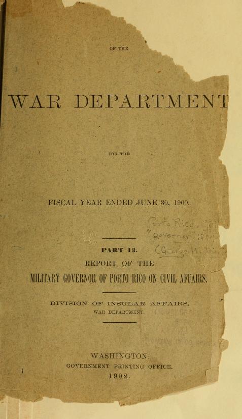 War Department Report 1902